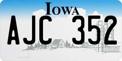 IA license plate AJC352