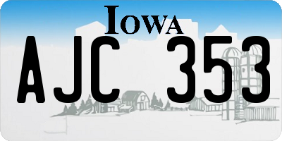 IA license plate AJC353