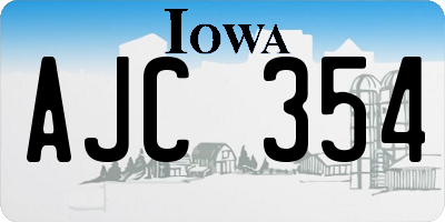 IA license plate AJC354