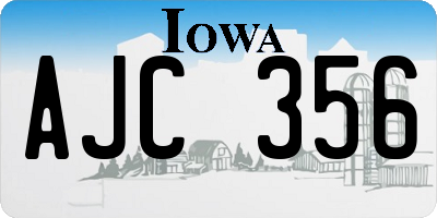 IA license plate AJC356