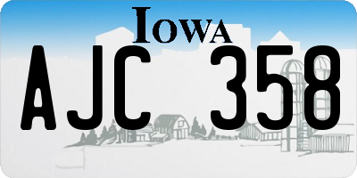 IA license plate AJC358