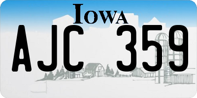 IA license plate AJC359