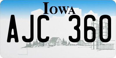 IA license plate AJC360