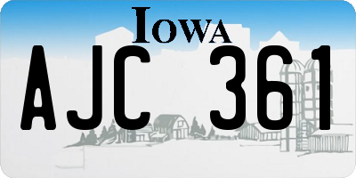 IA license plate AJC361