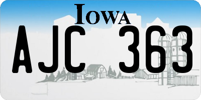 IA license plate AJC363