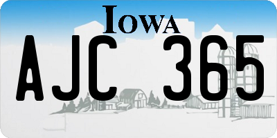 IA license plate AJC365
