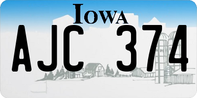 IA license plate AJC374