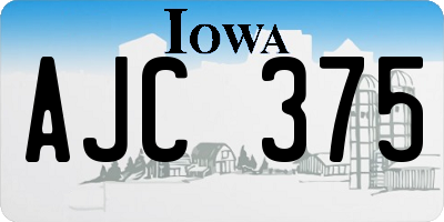 IA license plate AJC375