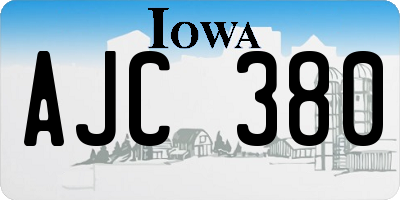 IA license plate AJC380