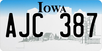 IA license plate AJC387