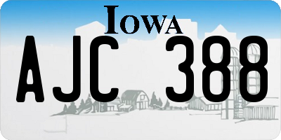 IA license plate AJC388