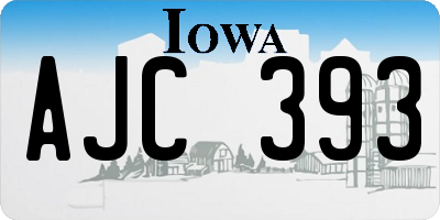 IA license plate AJC393