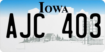 IA license plate AJC403