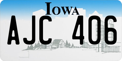 IA license plate AJC406