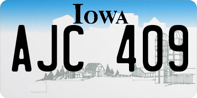 IA license plate AJC409