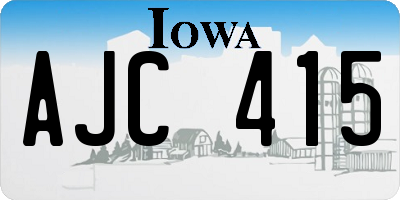 IA license plate AJC415