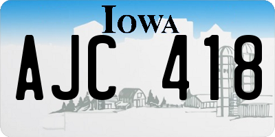 IA license plate AJC418