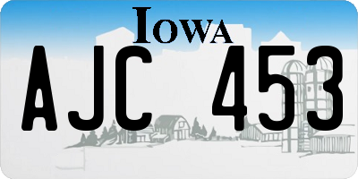 IA license plate AJC453