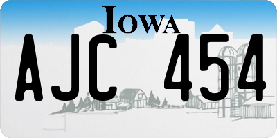 IA license plate AJC454