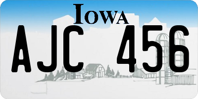 IA license plate AJC456