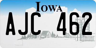 IA license plate AJC462