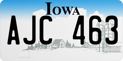 IA license plate AJC463