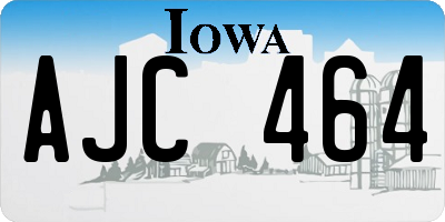 IA license plate AJC464