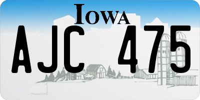 IA license plate AJC475