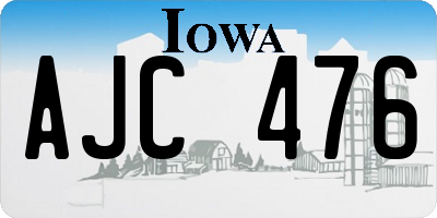 IA license plate AJC476