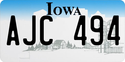 IA license plate AJC494