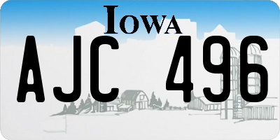 IA license plate AJC496