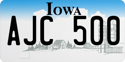 IA license plate AJC500