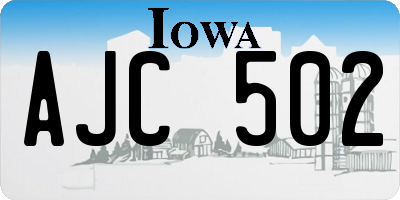IA license plate AJC502