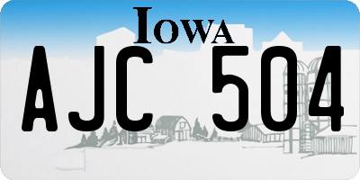 IA license plate AJC504