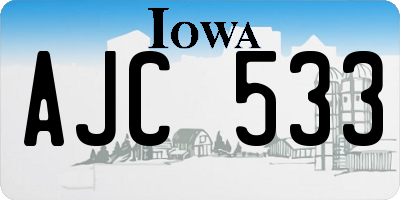 IA license plate AJC533