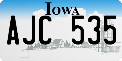 IA license plate AJC535