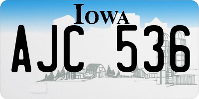 IA license plate AJC536
