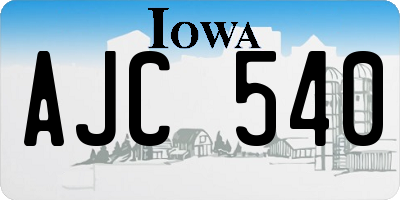 IA license plate AJC540