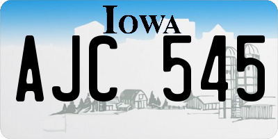 IA license plate AJC545