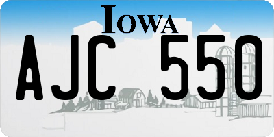 IA license plate AJC550