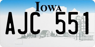 IA license plate AJC551