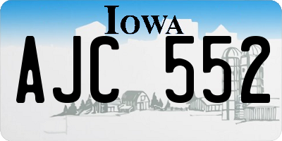 IA license plate AJC552
