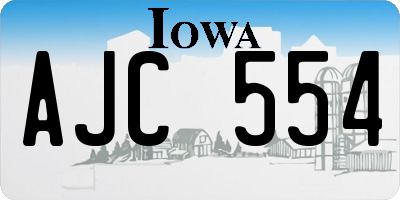 IA license plate AJC554