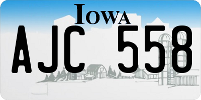 IA license plate AJC558