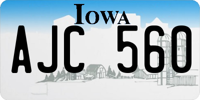 IA license plate AJC560