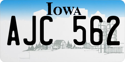 IA license plate AJC562