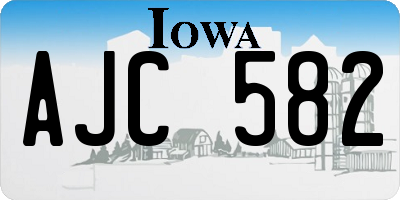 IA license plate AJC582