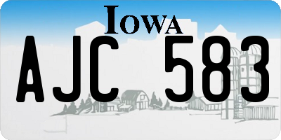 IA license plate AJC583
