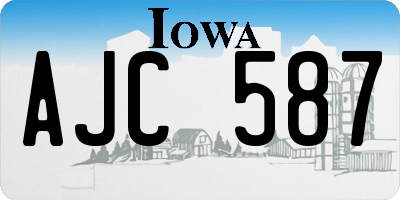 IA license plate AJC587