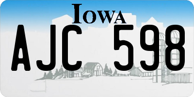 IA license plate AJC598